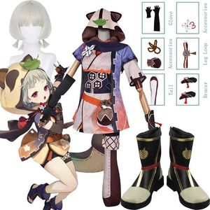 Игра Genshin Impact Sayu Cosplay Costume Shoes Shoes Sust Lolita Kimono Женская униформа наряды Прекрасное платье Хэллоуин Шляпа Хвост полный y0903