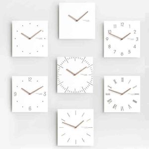 Nordic Silent Wall Clock Modern Design Digital Minimalistisk Square Wall Clock Creative Vardagsrum Duvar Saati Home DecorP50WC H1230