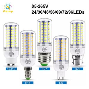 LED شمعة المصابيح 24/36/48/56/69/72/96LEDS E27 E12 E26 E14 GU10 G9 B22 الذرة ضوء لمبة للإضاءة الداخلية