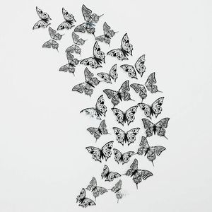 Wholesale 3d wall paper stickers for sale - Group buy Wall Stickers Black D Hollow Paper Butterflies Sticker Beautiful Butterfly For Kid Room Decals Home DIY Decorations