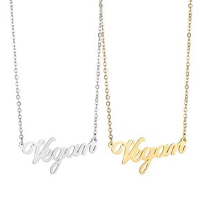 Pendant Necklaces BAECYT Fashion Accessories Vegetarian Symbol Stainless Steel Necklace Vegan Letters Herbivore For Women