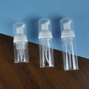 30ml 50ml 60ml Frasco de bomba de espuma de plástico 2 oz Frascos dispensadores de sabonete branco transparente Desinfetante para as mãos Mousses Recipiente de espuma líquida GF389