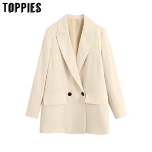 Toppies New Fashion Donna Abito bianco Giacche primaverili di qualità Outwear 210412