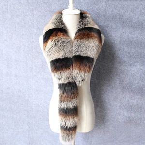 Shzq Real Natural Fox Fur Collar Trim Tillbehör Varm Vinter Kvinnor Krage Man Kvinna Om 112cm Kvinnlig Äkta päls Scarf Wrap H0923