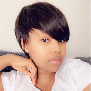 Wholesale wig bob bang for sale - Group buy Short Bob Human Hair Wigs with Bangs None Lace Front Brazlian Straight Machine Made Wig for Black Women Natural color