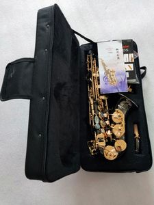 Högkvalitativ Yanagisawa S-992 Black Curved Neck Sopran Saxofon Konsert Musikinstrument Sax med munstycke