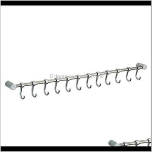 Rails Organização de limpeza de armazenamento Jardim doméstico 12 ganchos de cozinha armário de utensílios de utensílios pendurados Rail de trilho do banheiro Deli Drop Drop Deli