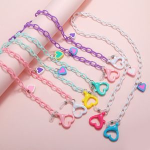 Eyeglasses Chains For Women Anti-Lost Chain Lovely Acrylic Heart Pendant Sunglasses Glasses Lanyard Strap Jewelry