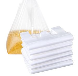 2021 Storage Bags 46/92pcs 15*23cm Transparent Shopping Bag Supermarket Plastic With Handle Food Packaging