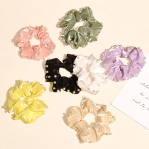 Wholesale women ice cream beads hair scrunchies Hair bands girl's elegant fashion hair Tie Accessories Ponytail Holder