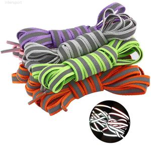 6 Colors 100 cm Fluorescent Shoelace Polyester Fashion Sneaker Shoe Strings 3M Reflective Flat Shoes Laces