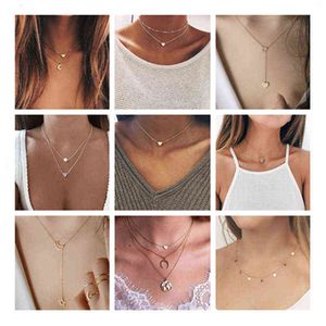 ZILPOIT Simple Moon Star Heart Choker Necklace for Women Chain Necklace Pendant on neck Chokers Bohemia Necklaces Jewelry Gifts G1206