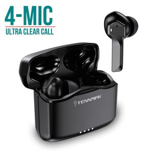 True Wireless Earbuds, TENNMAK PRO-ENC Headphones 4 Microphones Call Noise Reduction, Bluetooth 5.2, 40H Playtime,IPX5 Waterproof for Sports, Work, Home Office