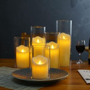 Candle Houders Clear Glass Cilinder Vazen Bloemen Bruiloft Decoraties Decoratie Formele Diners Tafel Centerpieces