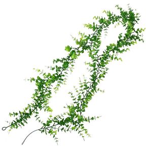 Dekorative Blumenkränze für Zuhause, künstliche Eukalyptus-Girlande, künstliche Wandblätter, Ranke, für drinnen und draußen, Party, Hochzeit, Dekoration, 1,8 m, grüner Hangi