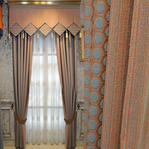 Cortinas Laranja Leves venda por atacado-Cortina cortina americana sala de estar de alta qualidade luxo laranja chenille puro cor quente luz cortinas