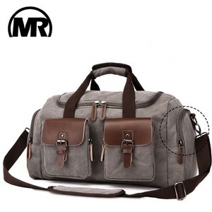 Markroyal Canvas Skórzany Mężczyźni Torba Podróżna Europejski Styl S Torebka o dużej pojemności Ramię Crossbody Gage 211118