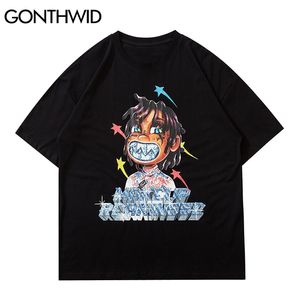 Tshirts Streetwear Anime Cartoon Funny Kids Koszulka Męskie Harajuku Casual Lato Moda Luźne Hip Hop Trójnik Topy 210602