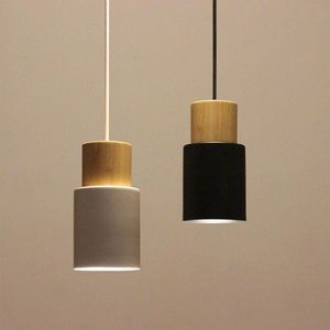 Pendant Lamps Nordic Led Wooden Light Modern Rrought Iron Painted Metal Macaron Hanging Lamp Colorful Dining Room Home Decor