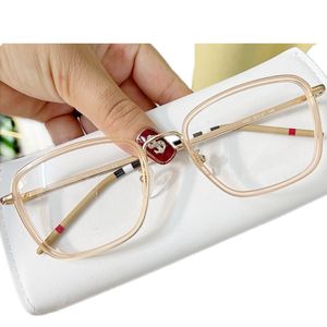 NEW Fashion Design Unisex Optical Frame Plano Glasses 55-21-145 Square Metal+Apron Eyewear for Prescriiption Goggles fullset packing case