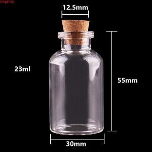 Rozmiar 30 * 55 * 12.5mm 23ml szklane butelki Tiny Jar Fiolki z korka Korekta DIY Wisiorek Craft Home Decor 24pcsGoods