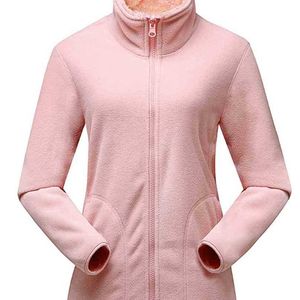 Women Warm Fleece Coats Autumn Winter Wool Liner Loose Jacket Female Stand Collar Plus Size Outwear Ladies Casaco Tweed 210525