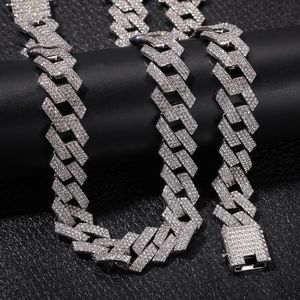 Iced Out Miami Cuban Link Chain Mens Rose Gold Chains Thick Moissanite Chain Necklace Bracelet Fashion Hip Hop Jewelry