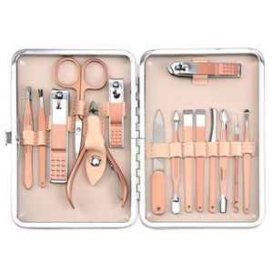 Manicure Set Household Pedicure Sets Nail Clipper Stainless Steel Professional Nail Cutter Tools with Travel Case Kit