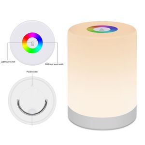 Rechargeable Smart LED Touch Control Night Light Induction Dimmer Intelligent Bedside Portable Lamp Dimmable RGB Color Change In Stock