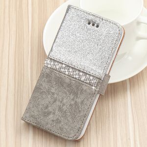 Przypadki telefonu komórkowego Bling Glitter Portfel Telefon Case dla iPhone X XR XS 11 Pro Max Leather Torebka dla 6s 6 8 7 plus 5 5S SE 12 360 Girls Cover