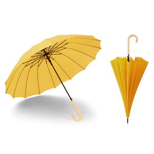 Rainy Sunny Semi-Automatic Umbrellas Solid Color Long Straight Handle Strong Windproof Large Umbrella Multi Colors Men Women BH4776 TQQ