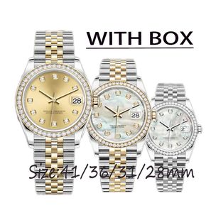 メンズ自動メカニカルウォッチ41 mmフルステンレス鋼ダイヤモンドベゼル超発光防水腕時計モントトデラックスドロップシップ女性腕時計