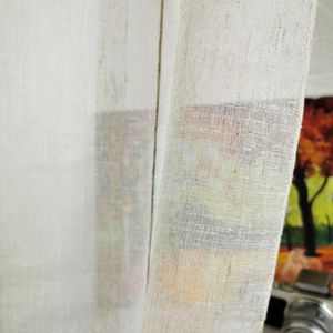 Curtain & Drapes Nature Linen Retro Stripe White Home Decorative European Style Sheer Window Rod Pocket Grommet For Living Room Bedroom