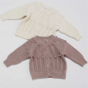 Born Baby Girl Winter Lovely Princess Style Knitting Clothes Autunno Kids Coat Infant Girls Cardigan Maglioni 211201