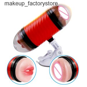 Sex Toy Massager Massage Dual Channel Mouth Vagina Masturbation Cup Real Pussy Blowgjob Man Mastrubators Toys For Man Oral Sucking Sextoys L13E