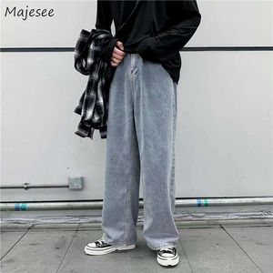 Calças de brim homens esfregando calças de perna larga 3xl baggy harajuku hip-hop high street Kpop chique retro vintage estilo coreano adolescentes moda x0621