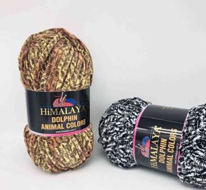 1PC Himalaya Dolphin Animal Colors 100g Variegated Chenille Super Bulky Knitting Crochet Yarn Turkish Velvet Wool Soft Baby Blanket Y211129
