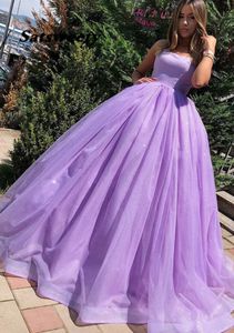 Lila Quinceanera Elbiseler Balo Spagetti Kayışı Sparkle Pullu Vestidos 15 Años Uzun Robe De Bal Debutante Sweep Tren