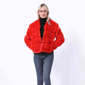 Haining Fur Höst och Winter Fur Imitation Vest Kvinnors Casual Coat Specialpris 211207