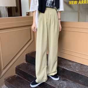Chic Korean Plus Size Office Lady Pants Summer Thin Solid Brief Gentle Minimalist High Waist Streetwear Trousers 210421