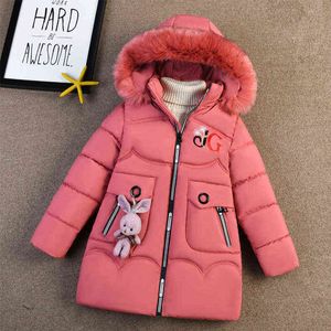 Baby Girls Clothes Autumn Winter Plus Cotton Thick Warm Girls Fax Fur Parka Coats Kids Teen Fashion Loose Outwears for 2-12Y 211111