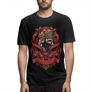 Men's T-Shirts Red Mask Art Fashion 3D Printing Cotton Tee Tops Summer Short-sleeved Round Neck Men T-shirt