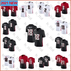 2021 Football Jersey 2 Matt Ryan 8 Kyle Pitts 11 Julio Jones 18 Ridley 21 Todd Gurley II 22 Keanu Neal