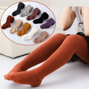 Fall Barn Tight Girls Vertikal Stripe Leggings Barn Bomull Sticka Tights Girl Dance Stocking Pantyhose