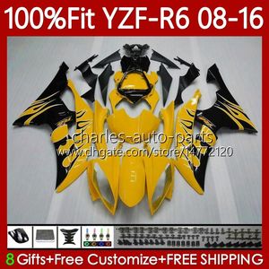 Yamaha Vücut YZF R6 YZF R6 600 YZF-R6 YZF600 08-16 99NO.118 600CC YZFR6 08 09 10 11 12 YZF-600 2008 2013 2014 2015 2016 OEM ÇİZİM Sarı BLK