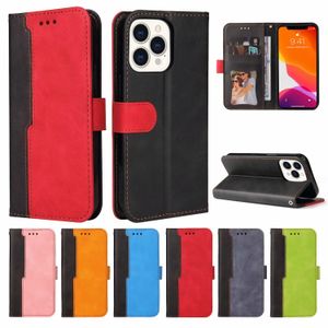 Wallet Phone Cases for iPhone 14 13 12 11 Pro Max XR XS X 7 8 Plus - Business Stitching PU Leather Flip Kickstand Cover Case with Card Slots