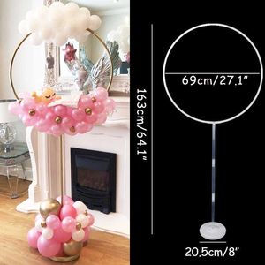 Heart Round Circle Ballon Stand Balloons Hoop Holder Colmn Weddng Backdrop Balons Farme Birthday Party Baby Shower Decorations 210626