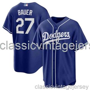 Тревор Бауэр #27 LA Navy Baseball Jersey XS-6XL Сшитая мужчины, женщины молодежный бейсбол Джерси