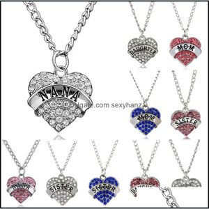 Pendant Necklaces & Pendants Jewelry Diamond Peach Heart Necklace Mothers Day Year Gift Family Rhinestone Womens Gwb12348 Drop Delivery 2021
