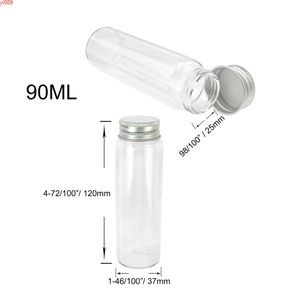 90ml 37x120x25mm Cam Şişe Vida Alüminyum Kap Küçük Flakon Kavanoz Mühür Kaçak Geçirmez İşlevli Şişeler 24 adetjar